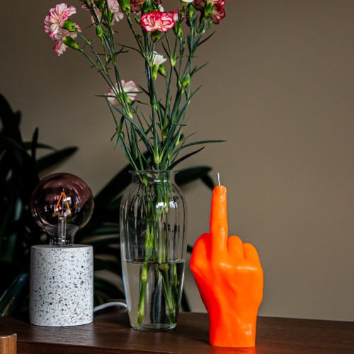 CandleHand | 'F*ck you' Candle | Neon Orange