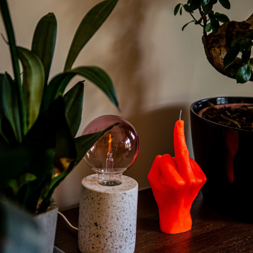 CandleHand | 'F*ck you' Candle | Neon Orange