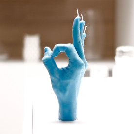 CandleHand | 'OK' Candle | Blue