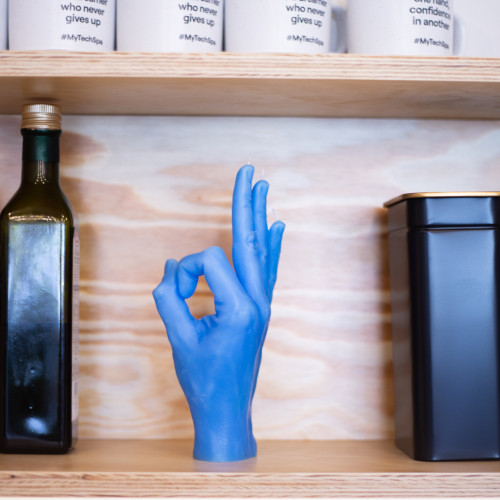 CandleHand | 'OK' Candle | Blue