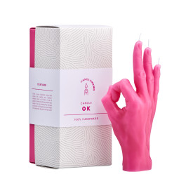 CandleHand | 'OK' Candle | Pink