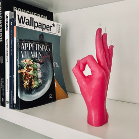 CandleHand | 'OK' Candle | Pink