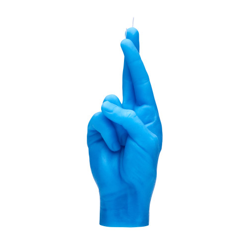 CandleHand | 'Fingers Crossed' Candle | Blue
