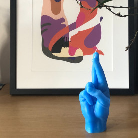 CandleHand | 'Fingers Crossed' Candle | Blue