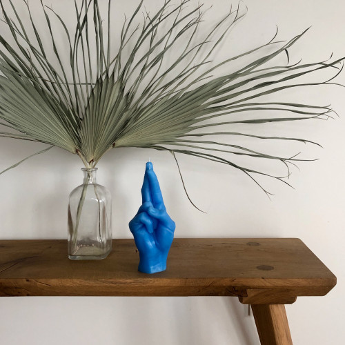 CandleHand | 'Fingers Crossed' Candle | Blue