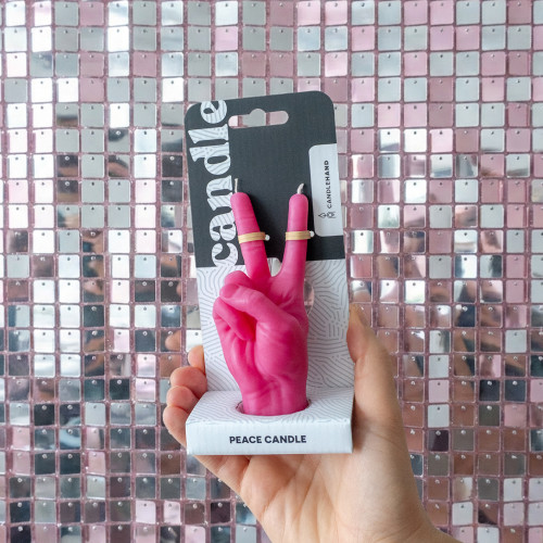 CandleHand | 'Peace' Candle | Pink | Small