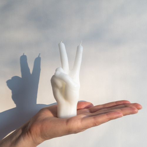 CandleHand | 'Peace' Candle | White | Small