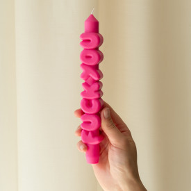 CandleHand | 'F*ck You' Taper Candle | Pink