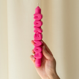 CandleHand | 'Love You' Taper Candle | Pink