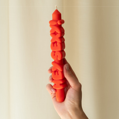 CandleHand | 'Hey Sexy!' Taper Candle | Orange