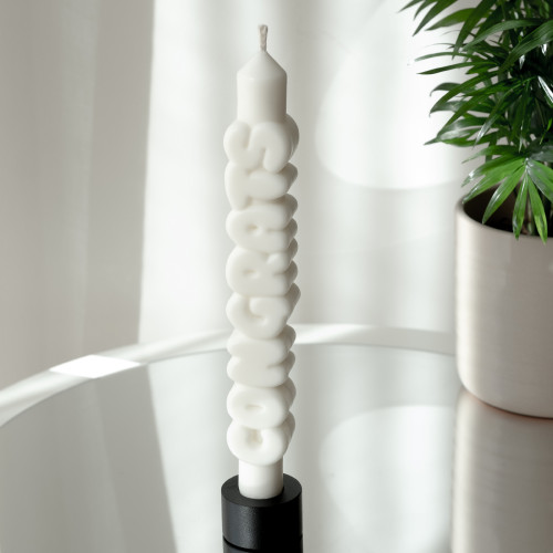 CandleHand | 'Congrats' Taper Candle | White