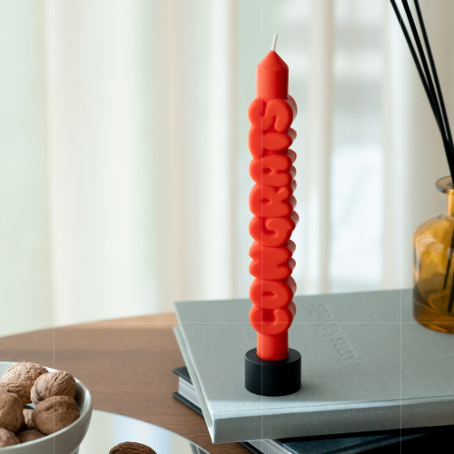 CandleHand | 'Congrats' Taper Candle | Orange