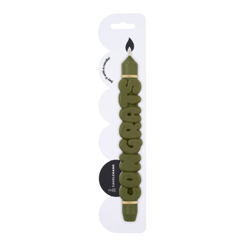 CandleHand | 'Congrats' Taper Candle | Olive CandleHand | 'Congrats' Taper Candle | Olive