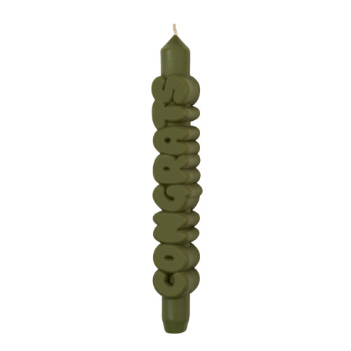 CandleHand | 'Congrats' Taper Candle | Olive
