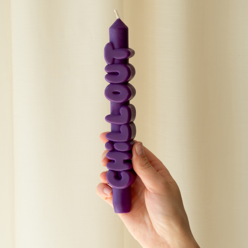 CandleHand | 'Chill Out' Taper Candle | Indigo