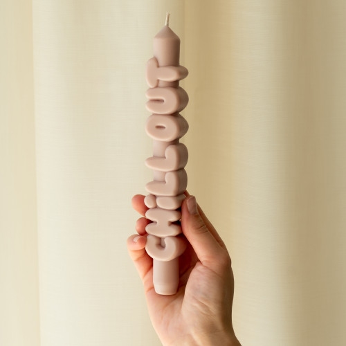 CandleHand | 'Chill Out' Taper Candle | Cream