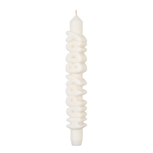CandleHand | 'Happy Bday' Taper Candle | White