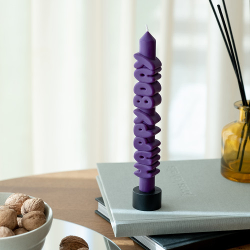 CandleHand | 'Happy Bday' Taper Candle | Indigo