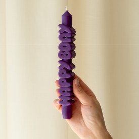 CandleHand | 'Happy Bday' Taper Candle | Indigo