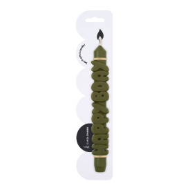 CandleHand | 'Happy Bday' Taper Candle | Olive