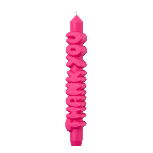 CandleHand | 'Thank You' Taper Candle | Pink