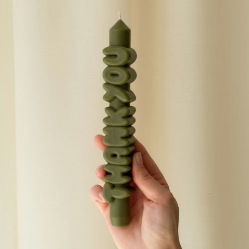 CandleHand | 'Thank You' Taper Candle | Olive