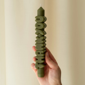 CandleHand | 'Thank You' Taper Candle | Olive