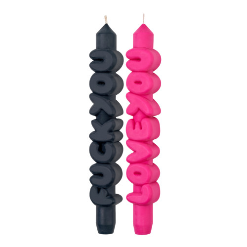 CandleHand | Mixed Signals Taper Candles | Black/Pink | Set of 2