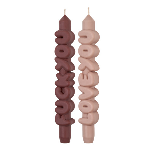 CandleHand | Mixed Signals Taper Candles | Mocha/Cream | Set of 2