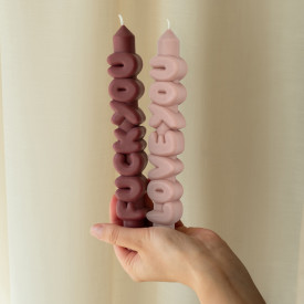 CandleHand | Mixed Signals Taper Candles | Mocha/Cream | Set of 2