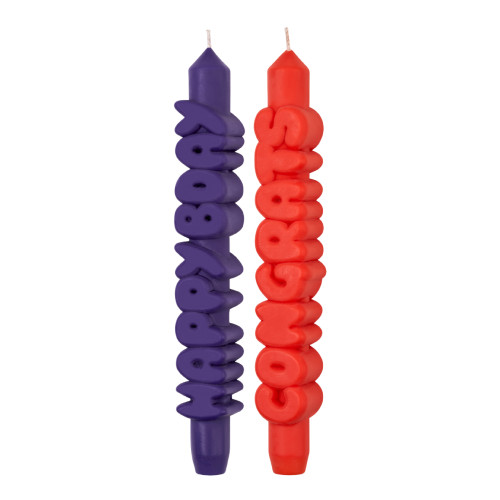 CandleHand | Birthday Taper Candles | Indigo/Orange | Set of 2