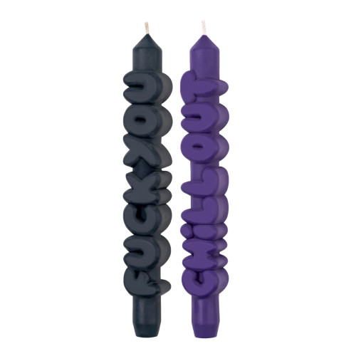CandleHand | Anger Management Taper Candles | Black/Indigo | Set of 2