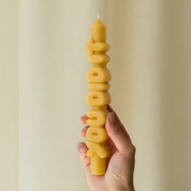 CandleHand | 'You Did It' Taper Candle | Mustard