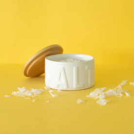 Balvi | Ceramic Salt Cellar with Bamboo Lid | White