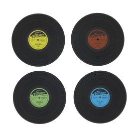 Balvi | 'Greatest Hits' Vinyl Coasters | Set of 4