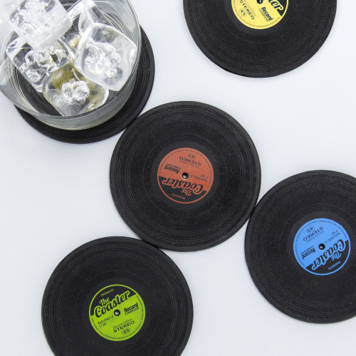 Balvi | 'Greatest Hits' Vinyl Coasters | Set of 4