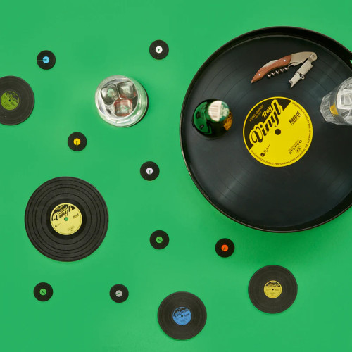 Balvi | 'Greatest Hits' Vinyl Glass Markers | Set of 8