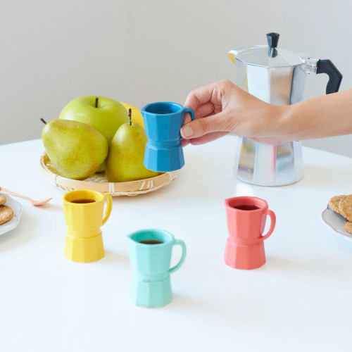 Balvi | Moka Ceramic Espresso Cups | Multicolour | Set of 4