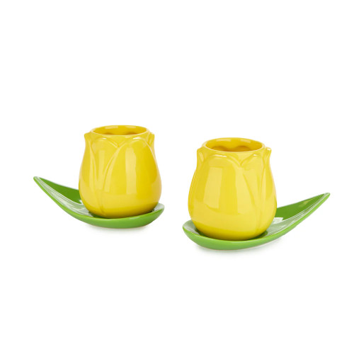 Balvi | Tulip Espresso Cup & Saucer | Yellow | Set of 2