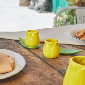 Balvi | Tulip Espresso Cup & Saucer | Yellow | Set of 2