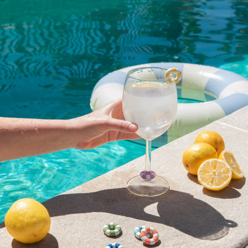 Balvi | Swim Ring Glass Markers | Multicolour | Set of 6