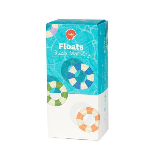 Balvi | Swim Ring Glass Markers | Multicolour | Set of 6