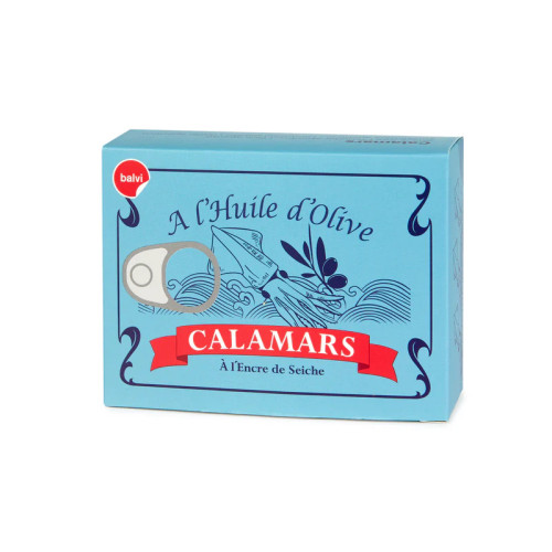 Balvi | 'Conserverie' Tinned Snack Forks | Calamari | Set of 4