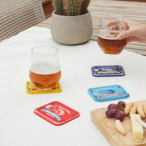 Balvi | 'Conserverie' Silicone Coasters | Seafood | Set of 4 Balvi | 'Conserverie' Silicone Coasters | Seafood | Set of 4