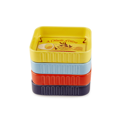 Balvi | 'Conserverie' Ceramic Snack Trays | Seafood | Set of 4