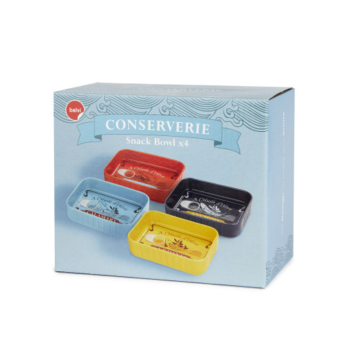 Balvi | 'Conserverie' Ceramic Snack Trays | Seafood | Set of 4