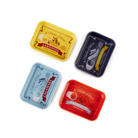 Balvi | 'Conserverie' Ceramic Snack Trays | Seafood | Set of 4
