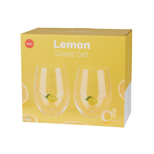 Balvi | Botanical Glasses | Lemon | Set of 2