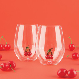Balvi | Botanical Glasses | Cherries | Set of 2