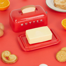Balvi | Toaster Butter Dish | Ceramic | Red